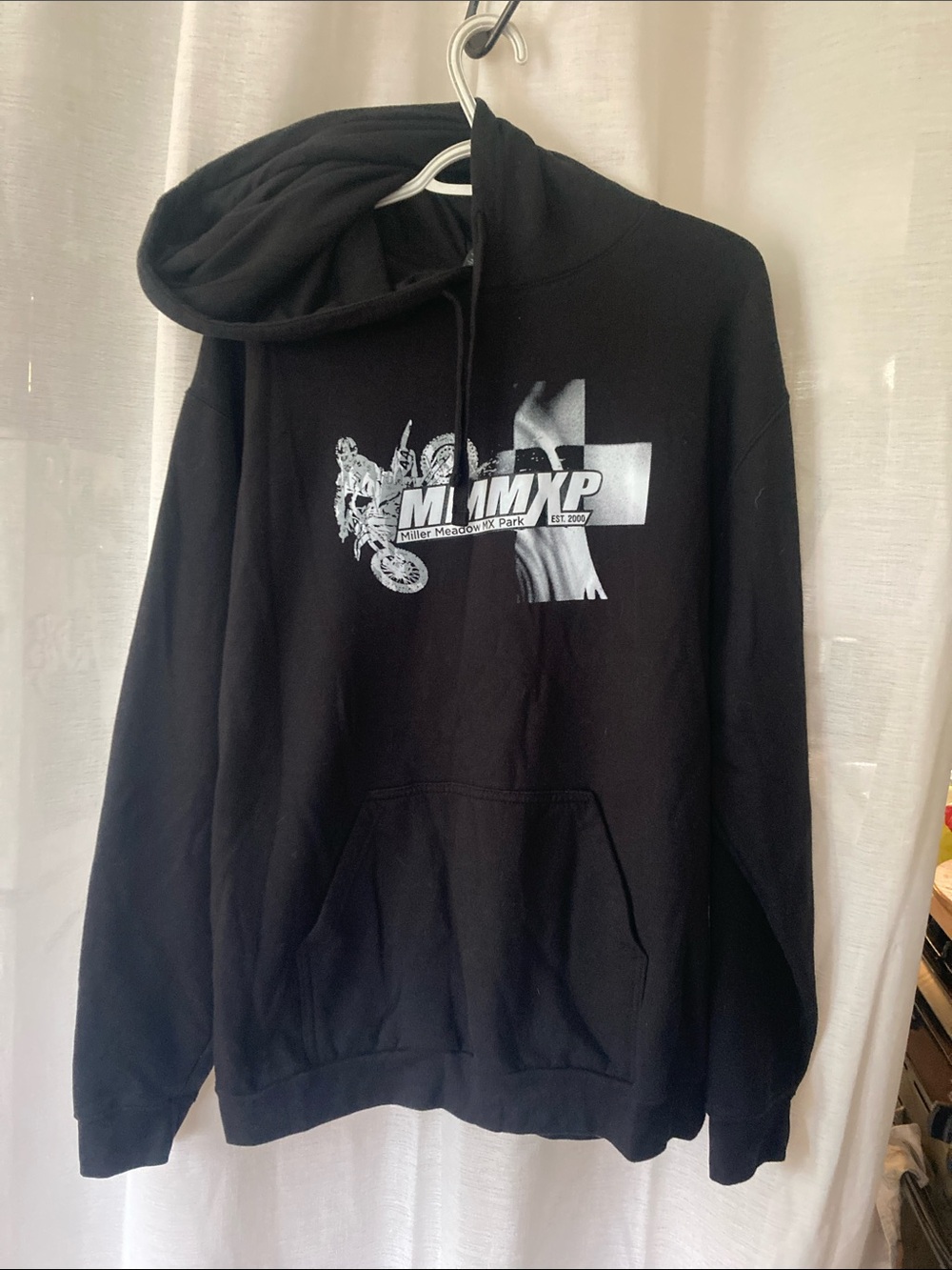 Source Unknown Black Hoodie with White MMMP Graphic